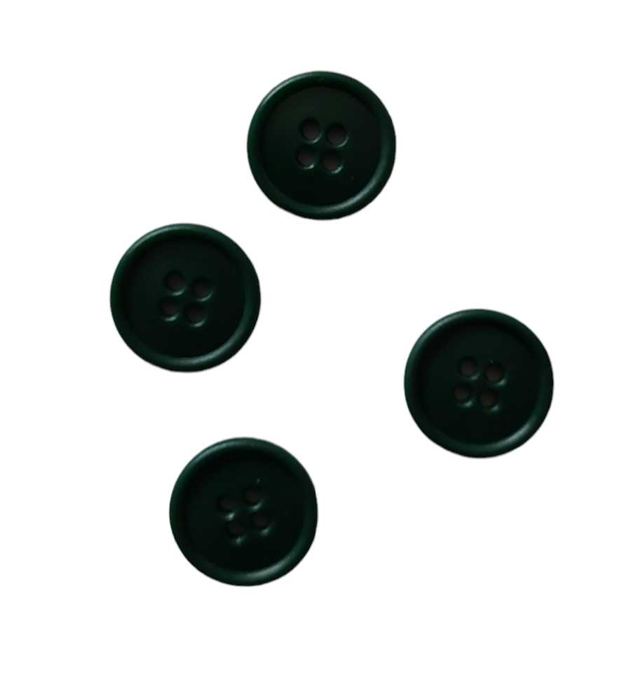 Knoflík čtyřdírkový pánský vel. 32 - 20,3mm tm.zelený